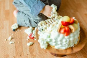 スマッシュケーキ　ケーキ　ぐちゃぐちゃ　子ども　写真　フォト　撮影　誕生日
